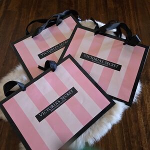 Victoria's Secret Pink and Black Gift Bags
